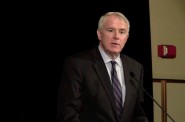 Barrett seeks support for residency requirements from business execs
